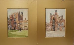 A J Meyer (English, Active c1910 - 30s) Pair Mounted Watercolours & Gouaches