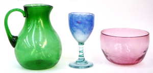 Group Lot Vintage Australian Coloured Art Glass - incl Pink John Walsh Bowl, Hel