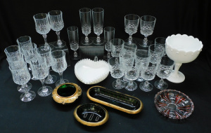 Lot 183 - Mixed Grp of Glass inc Suite of Crystal Stemware - 4 Champayne Flutes,