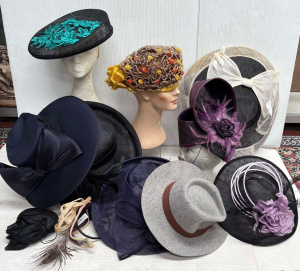 Lot 35 - 11 x ladies hats, straw wide brims, cocktail, Mr Marten, Susan Younis &