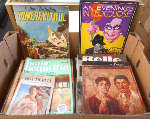 Lot 36 - Box Vintage Magazines incl 1927 Home Beautiful, 1980s Home Beautiful, B