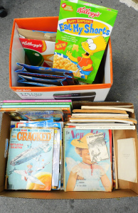 Lot 41 - 2 x Boxes inc Packaging, Tins, Magazines & Comics- 1960s New Idea,