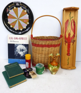 Lot 68 - Box lot of assorted Vintage Items inc, Book relating to Hiroshima &