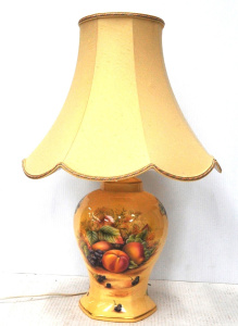 Lot 163 - Vintage Aynsley Table Lamp - Featuring Classical Fruit, marked to the