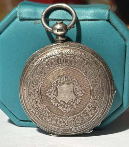 c1910 Ladies Sterling Silver hmarked pocket watch (overwound)