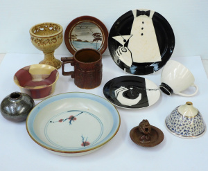 Group lot of Australian Studio Pottery incl Margaret Pilgrim black & White s