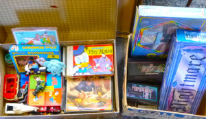 Lot 53 - 2 x Boxes Vintage Toys & Games - incl Disney Puzzles, Playmates Boa