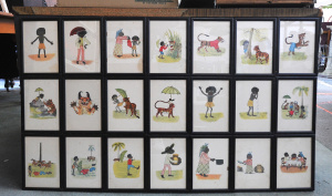 Lot 56 - 21 x small Framed Illustrations from the vintage Kids Book NULLLittle B