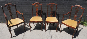 Lot 4 - Set of 4 1930s Carver Chairs & Dining Chairs w Cabriole Legs