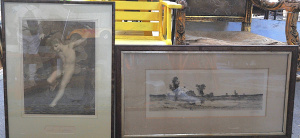 Lot 9 - 2 x framed c1900 or earlier European Works on Paper - 'Le Zephyr' after