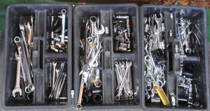 Lot 26 - 3 x Boxes of Assorted Tools incl Spanners, Screwdrivers, Hex Key Sets,