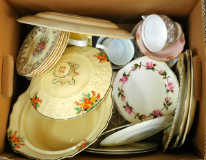 Lot 43 - Box lot of china inc Plates, Tureens, Cups , Trio etc