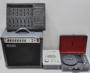 Lot 75 - Lot of Audio Equipment incl RokAxe Guitar Amplifier, Retro Style Portab