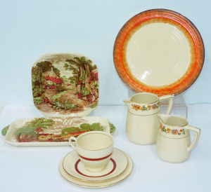 Lot 216 - Group lot of Vintage Clarice Cliff ceramics inc Bizarre plate Orange &