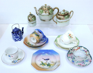 Lot 219 - Group lot of vintage Oriental China inc 3 pce Agoya Tea set, Noritake