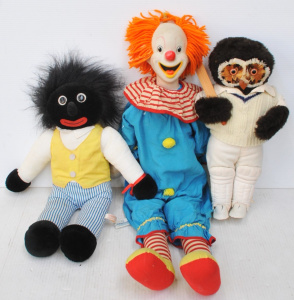 Lot 221 - 3 x Vintage Toys incl Gollywog Doll, Bozo The Clown & The London O