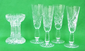 Lot 241 - Group Lot Vintage Signed Crystal - incl Heavy Waterford Candlestick &a