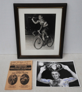 Lot 242 - Small lot - Vintage Sporting Ephemera - signed Leo Young Jnr Boxing Ph