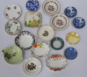 Lot 244 - Group lot of English China Pin Dishes inc Royal Albert hand painted, S