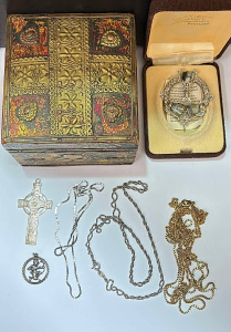 Lot 251 - Group incl silver Jewellery, cupid pendant, Scottish Celtic cross pend