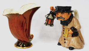 Lot 270 - 2 pces vintage English ceramics inc Roy Kirkham Night Watchman toby ju