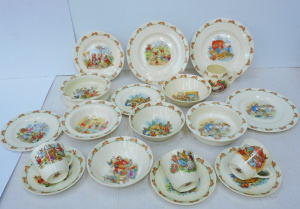 Lot 273 - Large Group Royal Doulton Bunnykins - Bowls, Plates, Cups & Saucer