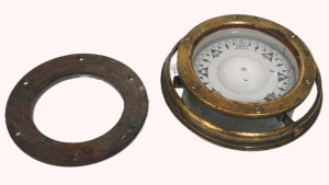 Lot 290 - Two Vintage Pieces Sestral Ship Compass in Gimbal mounted in brass, ma