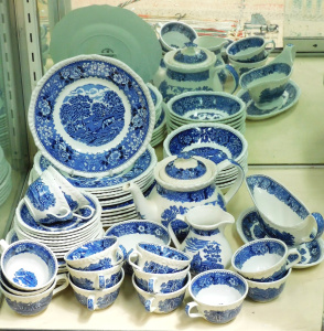 Lot 293 - Vintage Adams Wedgwood Group Blue English Scene dinner set for 6 plus