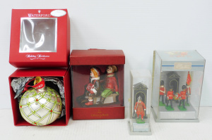 Lot 296 - 4 x Boxed ornaments inc Waterford Holiday heirloom Xmas ball, Villeroy