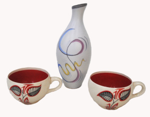 Lot 298 - Small lot Retro Ceramics - West German Waechtersbach 'Feo' Vase design