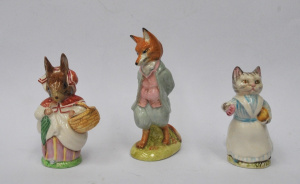 Lot 306 - 3 x Vintage Beswick Beatrix Potter Figures - Foxy Whiskered Gentleman,