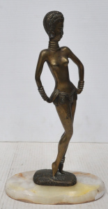 Lot 315 - Vintage Mid Century Modern Bronze figure of a stylised Dancing Girl -