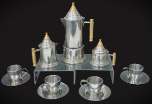 Lot 320 - Vintage Italian 3pce Alpu Flli Puppieni Oasi coffee Set - Stainless st