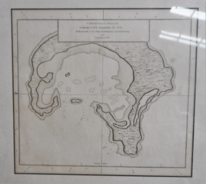 Lot 13 - Framed Vintage Engraved Map of Christmas Island (Discovered in the ship