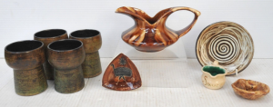 Lot 21 - Group Lot Vintage Australian Pottery - incl Set of 4 Chris Sanders Gobl