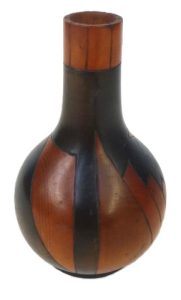 Lot 27 - Art Deco 1930s Australian Pokerwork Vase - Light & Dark contrasting