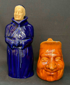 Lot 35 - 2 x Australian pottery - Elischer blue Tolleys Old Monastery Wine Monk