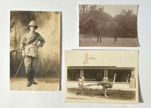 Lot 55 - 3 x postcard, photos - 1913 photo WW1 soldier re Gallipoli, first landi