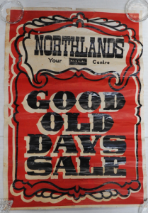 Lot 66 - Vintage Screen-printed Northlands MYER 'Good Old Days Sale' Poster - af