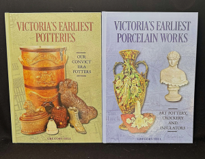 Lot 68 - 2 x hc Books sgd by Gregory Hill - Victoria's Earliest Potteries &