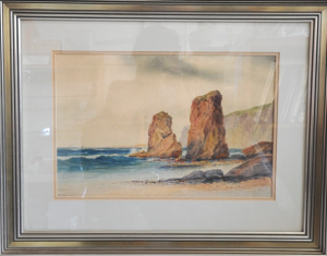 Lot 81 - J Swinton (James Swinton - Diston 1847 - 1940) Framed Watercolour - Sea