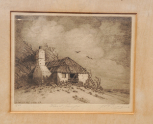 Lot 82 - Joseph Christian Goodhart (1875 - 1952) Framed Etching - Wind Swept, Th