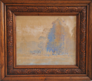 Lot 86 - Artist Unknown Framed c1910 - 20s Australian Watercolour on Material (p