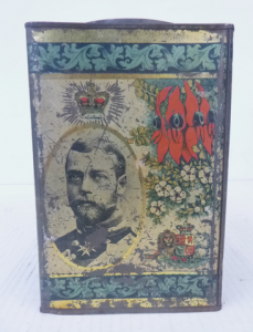 Lot 99 - The 1st ever Tin Printed in Australia - Tea Caddy Tin comm The Diamond