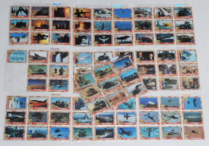 Lot 4 - Part Set of 1991 Desert Storm Trading Cards Made by Topps - 88 Cards Tot