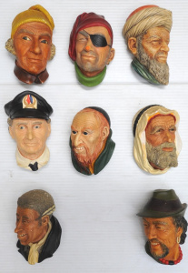 Lot 47 - 8 x Bossons hand painted character wall plaques incl Arab, Fagin, Sea C