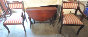 Lot 67 - Lot of Mahogony Furniture Mahogany Drop Side Leaf Gate Table & Pair