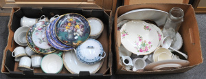 Lot 80 - 2 Boxes of Vintage China inc Cabinet Plates, Trios, Vases, Platters etc