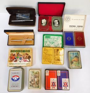 Lot 153 - Mixed Group inc Boxed Sheaffer Fountain Pen & Pen, Playing cards &