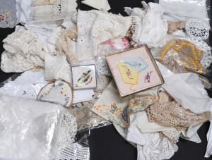 Lot 163 - Large Lot of Napery inc Crocheted Doilies, Embroidery etc